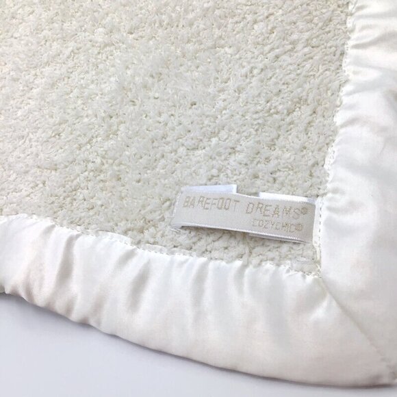 Barefoot Dreams Bear Lovey Plush Satin Cream Tan Baby Security Blanket 15x15 - Picture 7 of 8